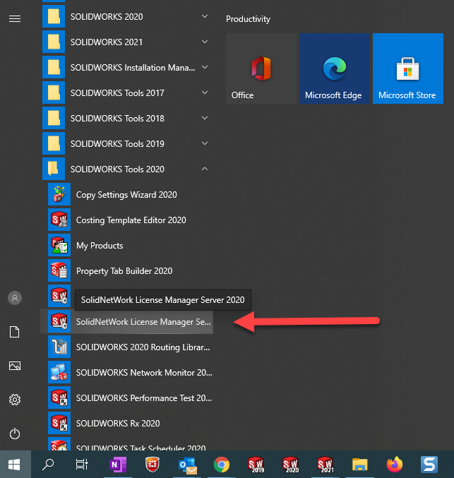 Opening SolidNetWork License Manager Server
