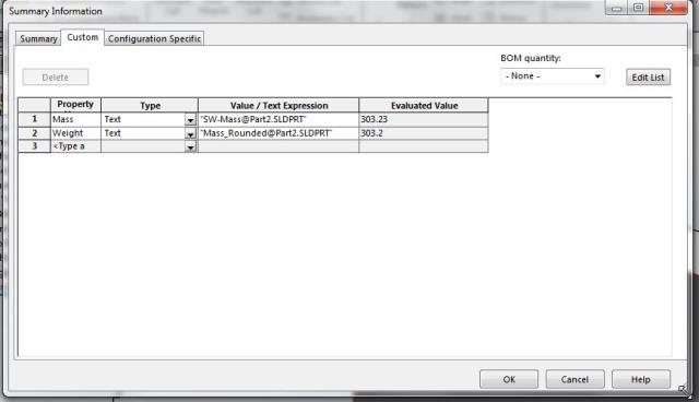 Rounded Mass Property template