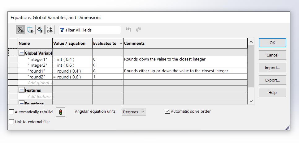 two functions included in SOLIDWORKS