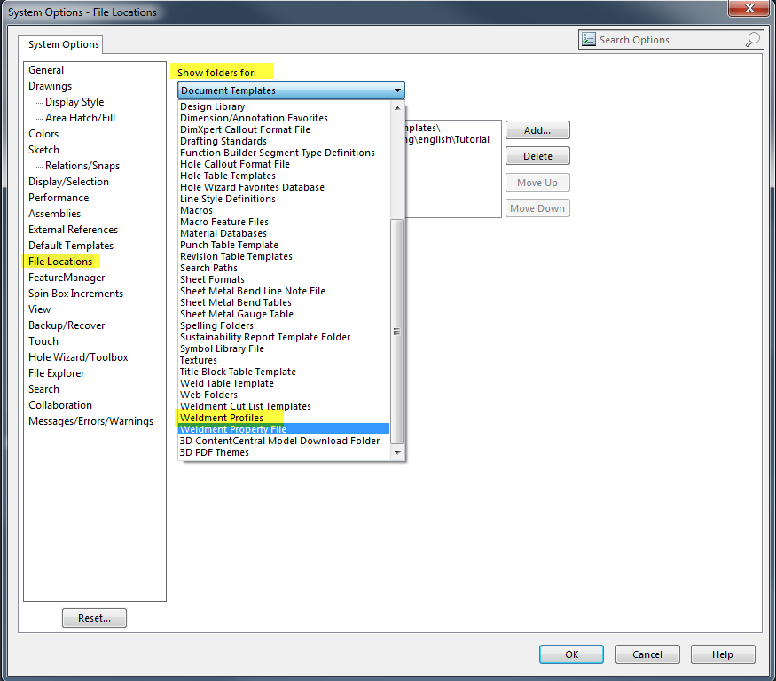 Downloaded solidworks weldment profiles