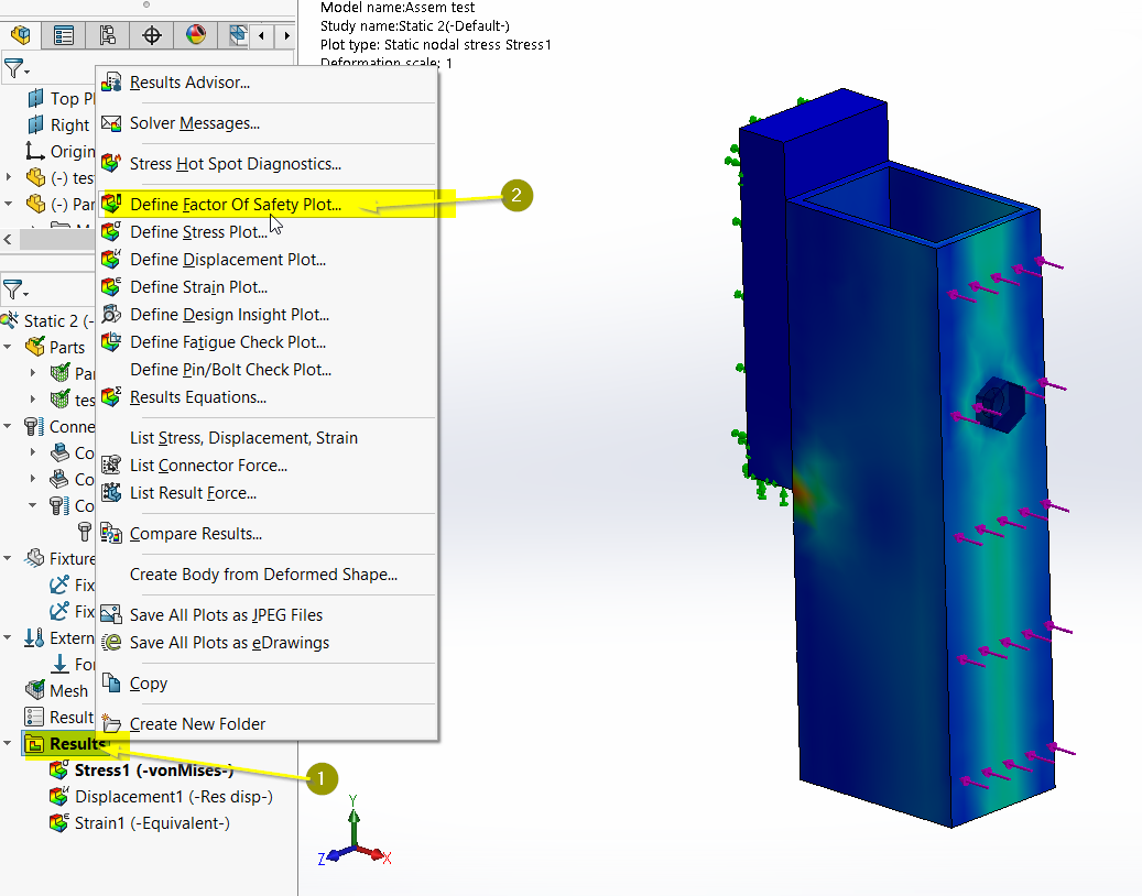 Defining Factor of Safety Plot