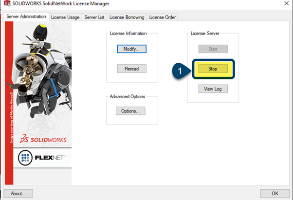 Options under Server Administration