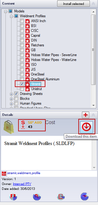 Downloaded solidworks weldment profiles