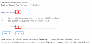 Entering Solidworks serial number