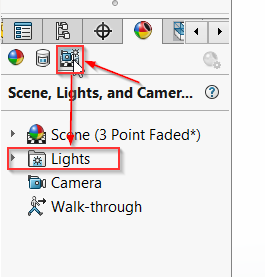 Go to Scene, Lights, and Cameras