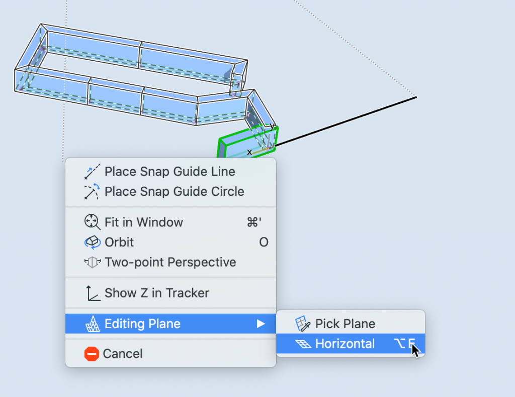 Changing the editing plane