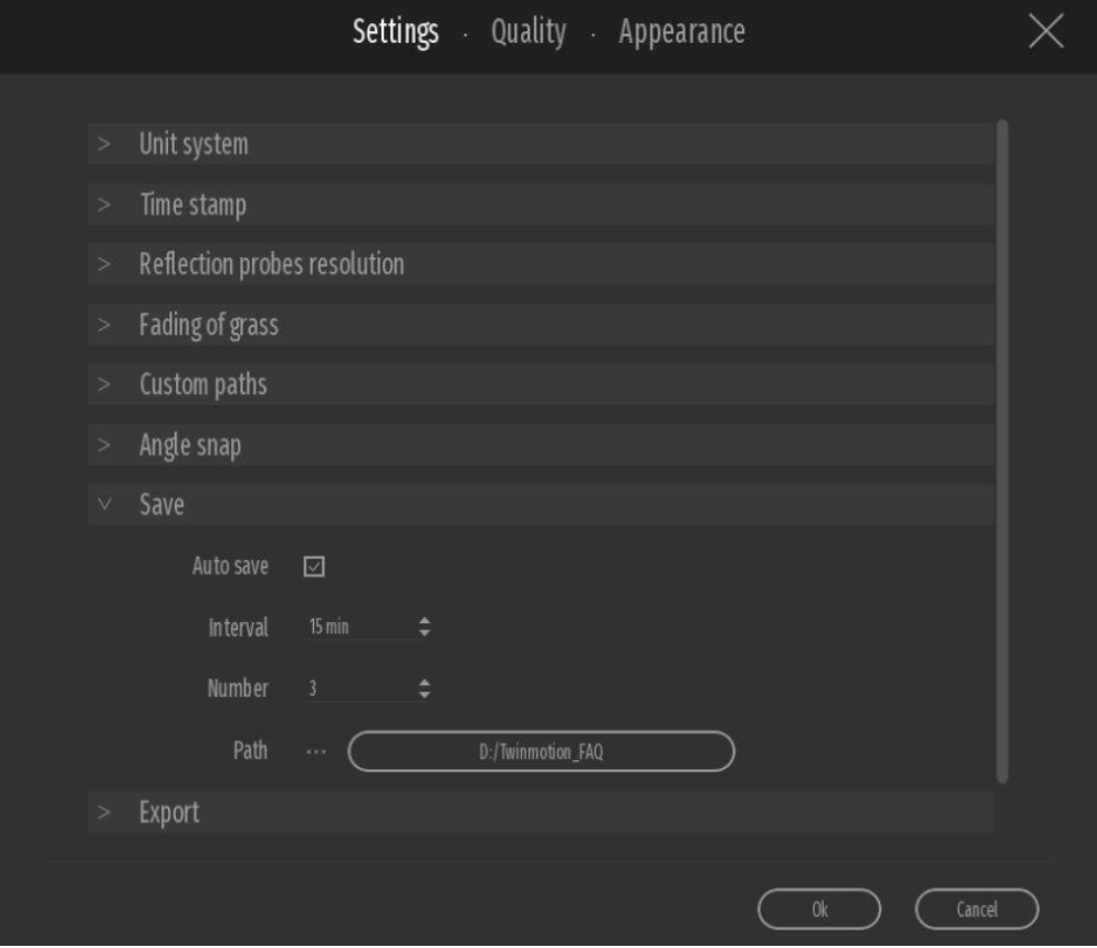 Auto Save Option Settings