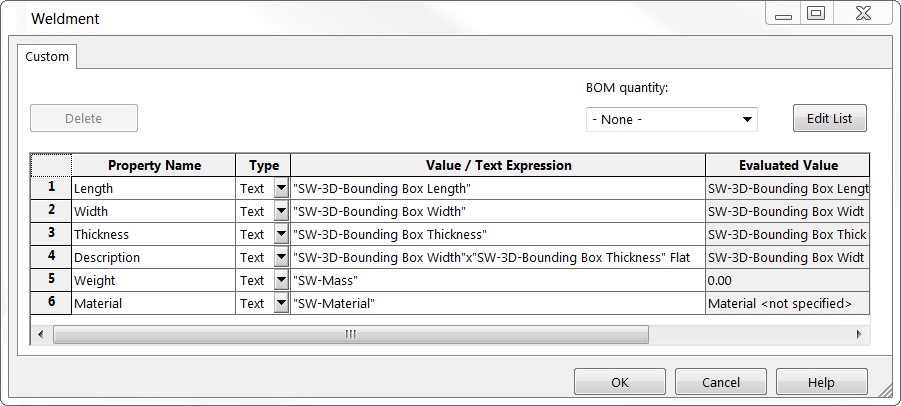 Weldment properties – automated!